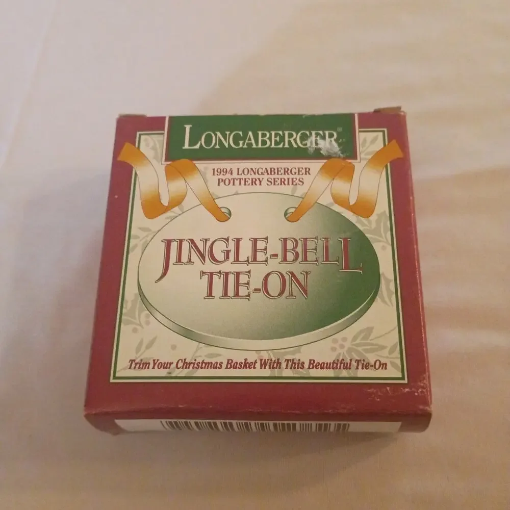 Longaberger Christmas Ceramic Jingle Bell Tie On Embellishment Basket Charm NEW!